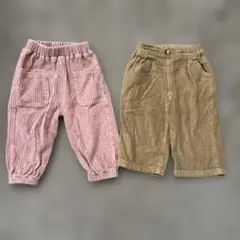 秋冬　コーデュロイパンツ 100cm ピンク・カーキ　2本セット