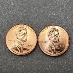 アメリカ 1セント 1980年 リンカーン 硬貨 古銭 2枚セット コイン