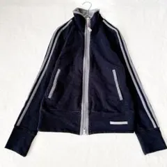 アディダス トラックジャケット ダブルジップ 浮き彫りロゴ ストリート系 M