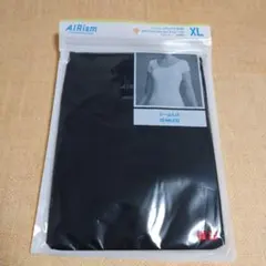 ★1点 XL ユニクロ エアリズム UネックT (半袖) ブラック シームレス