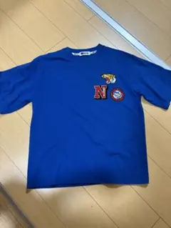 NO STREET ブルーTシャツ 刺繍ワッペン