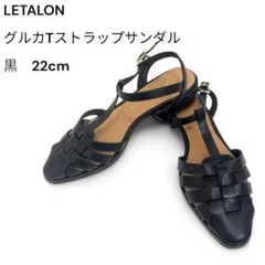 美品✨LETALON グルカTストラップサンダル　黒　22cmのサムネイル
