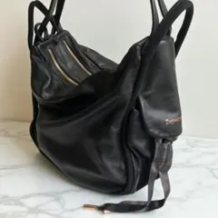 レペット ３WAYバッグ ショルダー ハンドバッグ リュック 黒 レザー 袋付きのサムネイル