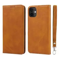 iPhone12mini ケース 手帳型 ストラップ付 高級PUレザー