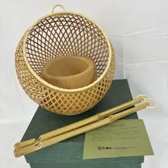 最終値下げ☆大分民藝品 華道具 茶道具 竹細工 竹編み 花器 花籠のサムネイル