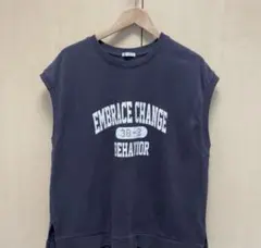 EMBRACE CHANGE ノースリーブTシャツ ネイビー