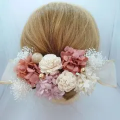 髪飾り【6302】ドライフラワー　結婚式　成人式　卒業式　七五三　前撮　振袖　袴