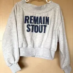 【新品】GRL デニムロゴ刺繍 オフショルダー スウェット トップス グレー