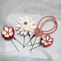 つまみ細工　髪飾り 成人式 卒業式 七五三 浴衣など かんざし ハンドメイド