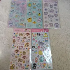 サンリオ　すりガラス風シール　樹脂もりシール まとめ売り