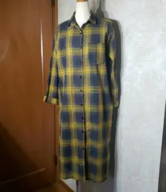 ❤セシルマクビー❤リネン混チェック柄シャツロング羽織ワンピース/マキシ/匿名配送