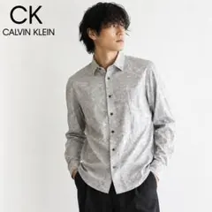 希少✨Calvin Kleinジャガード 総柄 長袖シャツ コットン100% Lのサムネイル