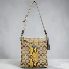 ラナ様専用COACH シグネチャー×パイソン柄 ショルダーバッグ サコッシュ