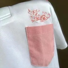 Dance With Dragon ポロシャツ ホワイト ピンク サイズ2 刺繍のサムネイル