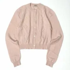 【美品】miu miu カシミヤ100% ピンク パール装飾 カーディガンのサムネイル