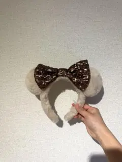 ミッキー耳カチューシャ ベージュ