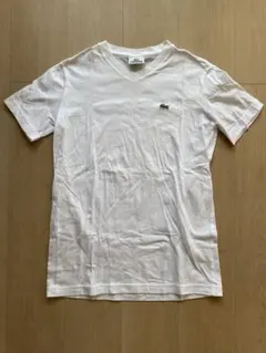 ラコステ　ホワイト Vネック Tシャツ