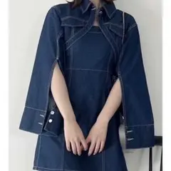カーブジャケットセット2wayデニムキャミワンピース