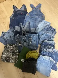 ベビー服 デニム　パンツ　サロペット　サイズ80 90 110 15点