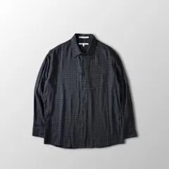 ペリーエリス　レーヨン チェック　シャツ L 黒　ブラック　ベージュ　古着のサムネイル
