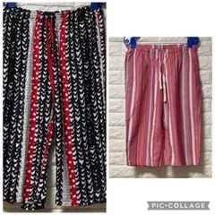 ユニクロ　リラコ　ストライプ柄＆幾何学柄　2枚セット　M