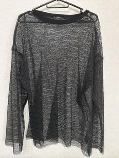 JOURNAL STANDARD メッシュ長袖オーバーサイズトップス ブラックのサムネイル