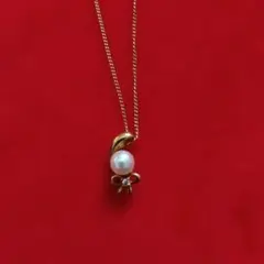 美品最終セール短期出品ミキモトk18YGパールダイアモンドネックレス