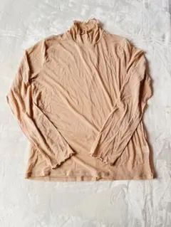 GU シアー　ハイネック フリル 長袖トップス