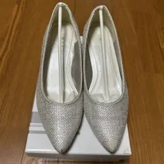MELMO パンプス シルバー ラメ ポインテッドトゥのサムネイル