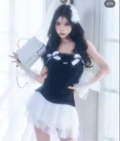 如月れいちゃんコラボ♡Heart bijou satin setup dress - メルカリ