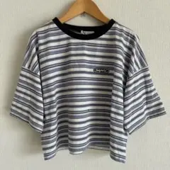 INGNI　イング　★マルチボーダーショート丈リンガーTシャツ　ボーダー柄　Mのサムネイル