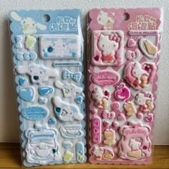 海外正規品 サンリオ キティ シナモロール ぷっくりシール 2枚