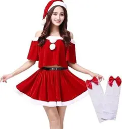 サンタ コスプレ レディース クリスマス 衣装 セクシーサンタ 帽子 ５点セット