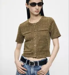 《最終お値下げ》MOUSSY TWEEDY カーディガンのサムネイル