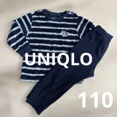 UNIQLO フリースパジャマ上下セット ストライプミッキー110