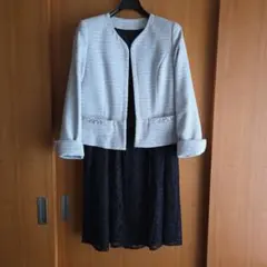 11号ワンピーススーツ　グレー&ネイビー　入学式・七五三