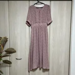 半袖花柄ロングワンピース M