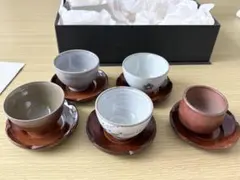 湯飲み 日本茶用 煎茶碗揃(茶托付き)5客 とうじ作 百器百味 飲み比べ