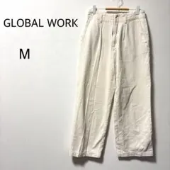グローバルワーク ワイドパンツ コットン ホワイト M