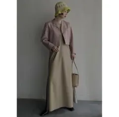 litmus herpraha フェイクレザー　キャミソールワンピース　ベージュのサムネイル