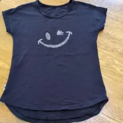 ミカノミカランセ ラインストーン 半袖 Tシャツ ブラック