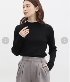 Honeys 配色ハイネックリブニット