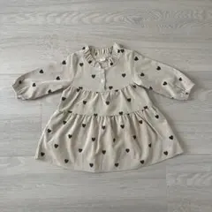 SHEIN ハート柄 コーデュロイ ワンピース 80