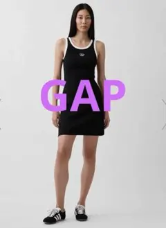 GAP リブタンク ミニワンピース ブラック XXS