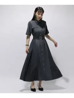 cohina デニムライクスキッパーフレアワンピース - メルカリ