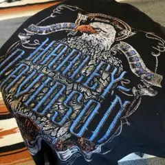 Harley-Davidson イーグルプリント Tシャツ M ブラック