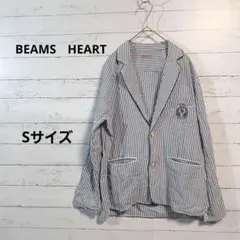 ビームスハート　シアサッカー　ストライプ柄ジャケット　刺繍　Sサイズ　/42のサムネイル