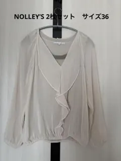 美品★NOLLEY’Sシフォンブラウスとラメニットセット　サイズ36のサムネイル