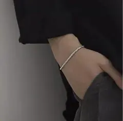 シルバー ツイストデザイン ブレスレット 19cm