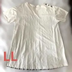 ⭐️4月限定価格⭐️半袖ホワイトTシャツ チュニック LL